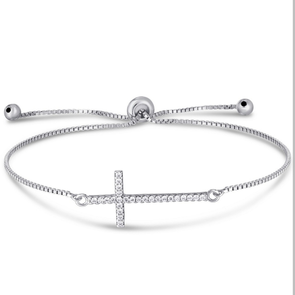 Stirling CZ bolo bracelet